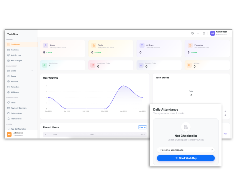 PocketTeam Dashboard Preview